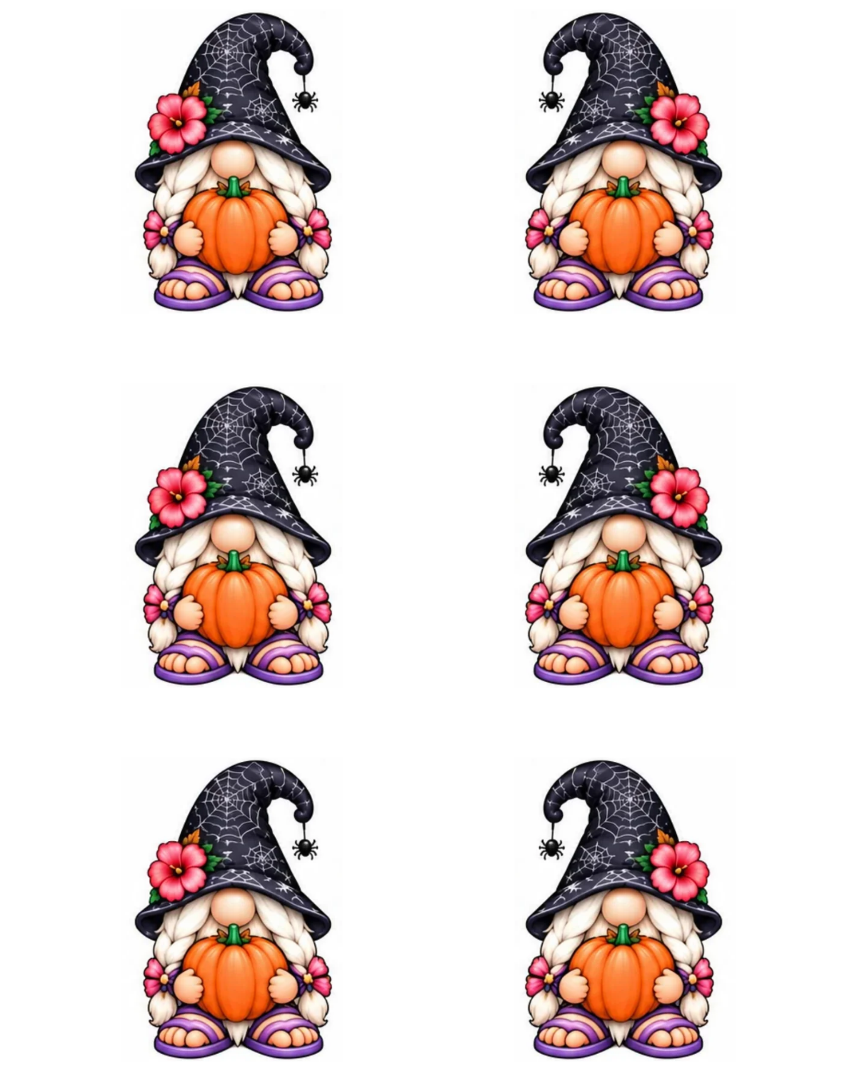 Halloween beach gnome polymer clay transfer sheet and matching pink oval cutter bundle for handmade earrings.