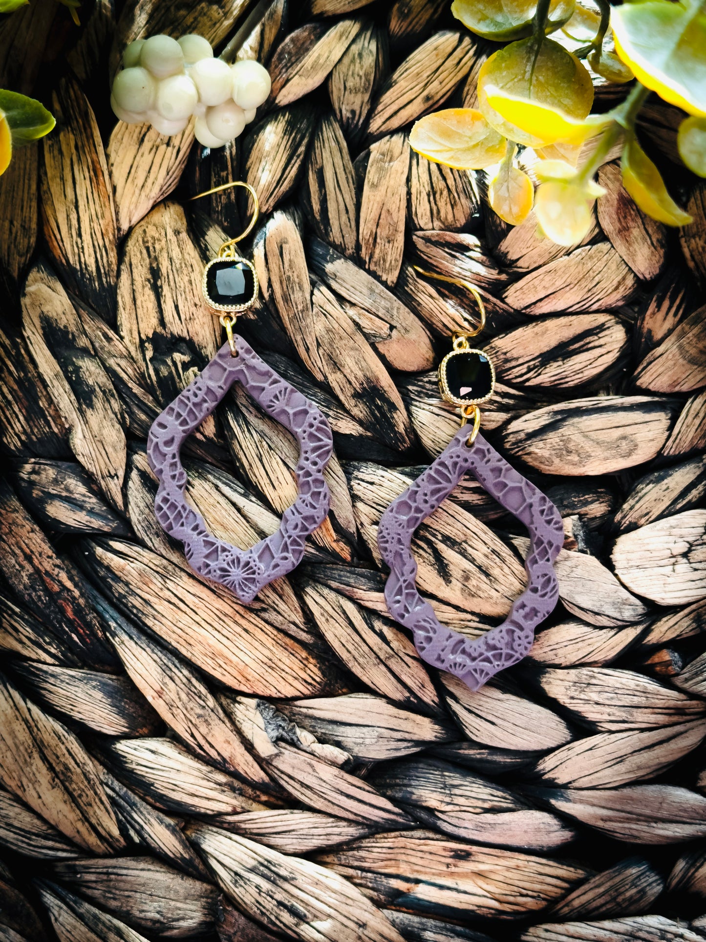 Dusty Purple Polymer Clay Earrings – Lightweight Handmade Jewelry