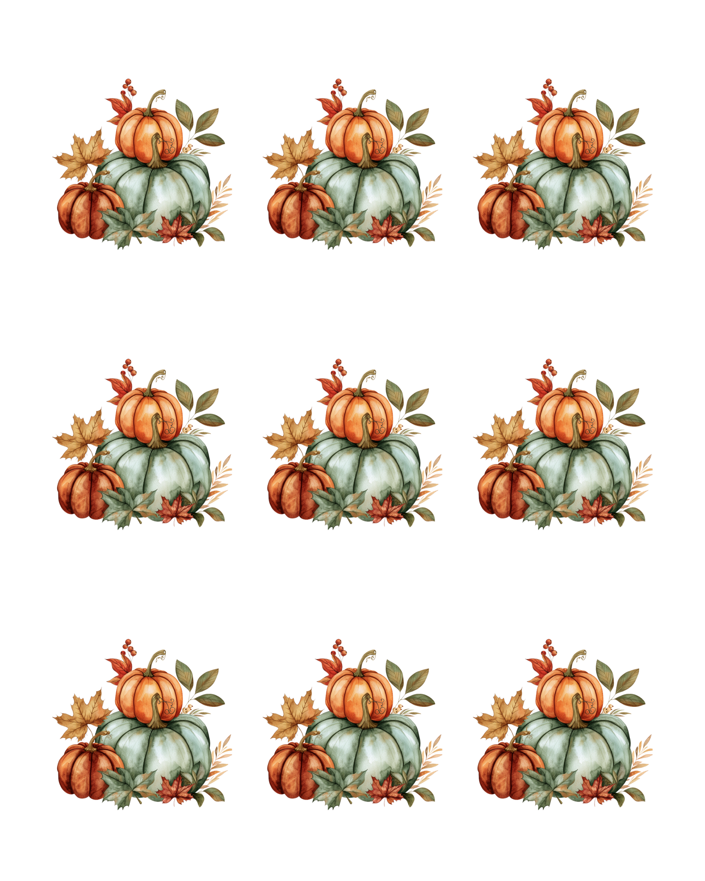 Stacked Fall Pumpkin Transfer Sheet