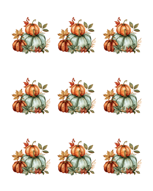 Stacked Fall Pumpkin Transfer Sheet