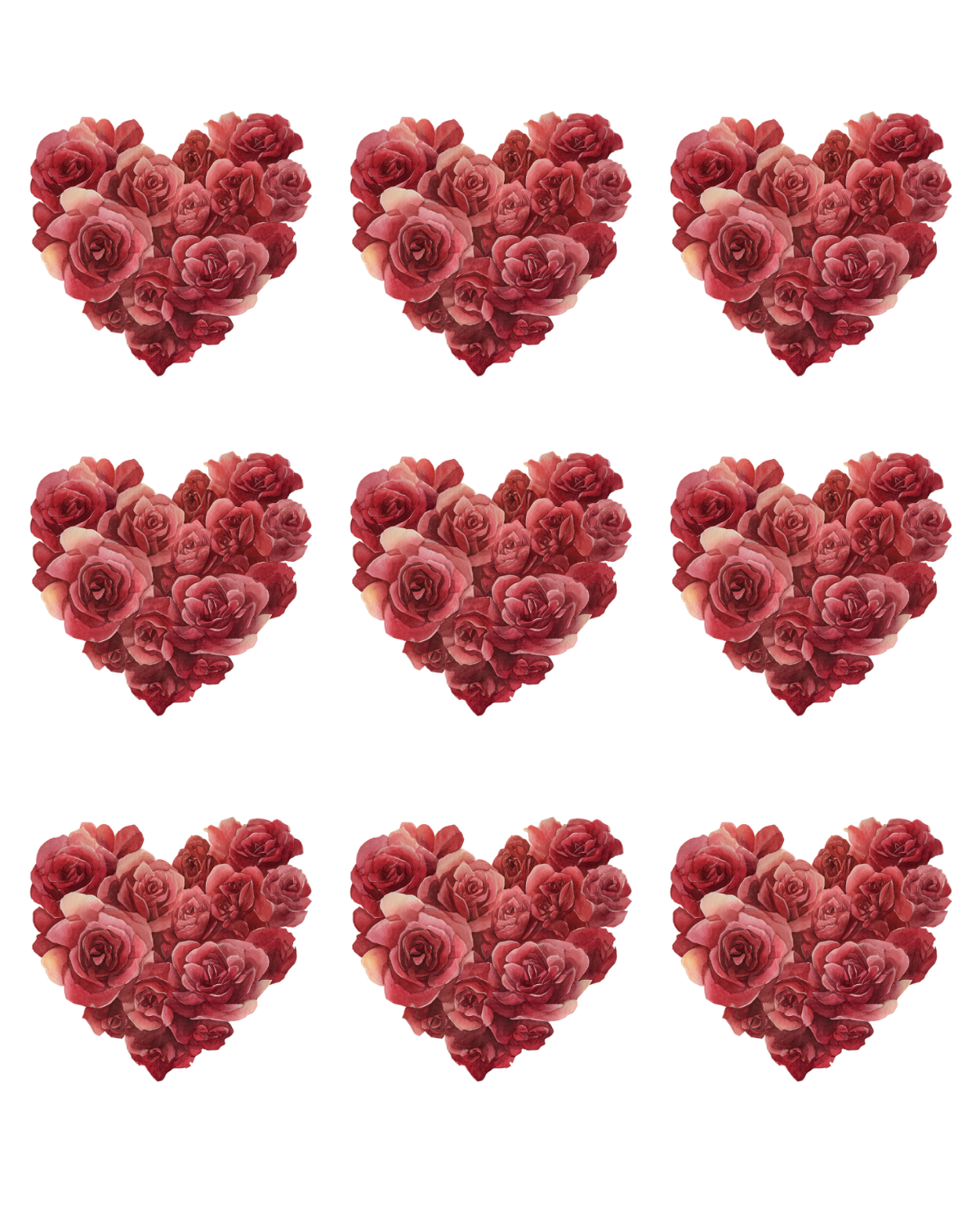 Rose Heart Transfer Sheet