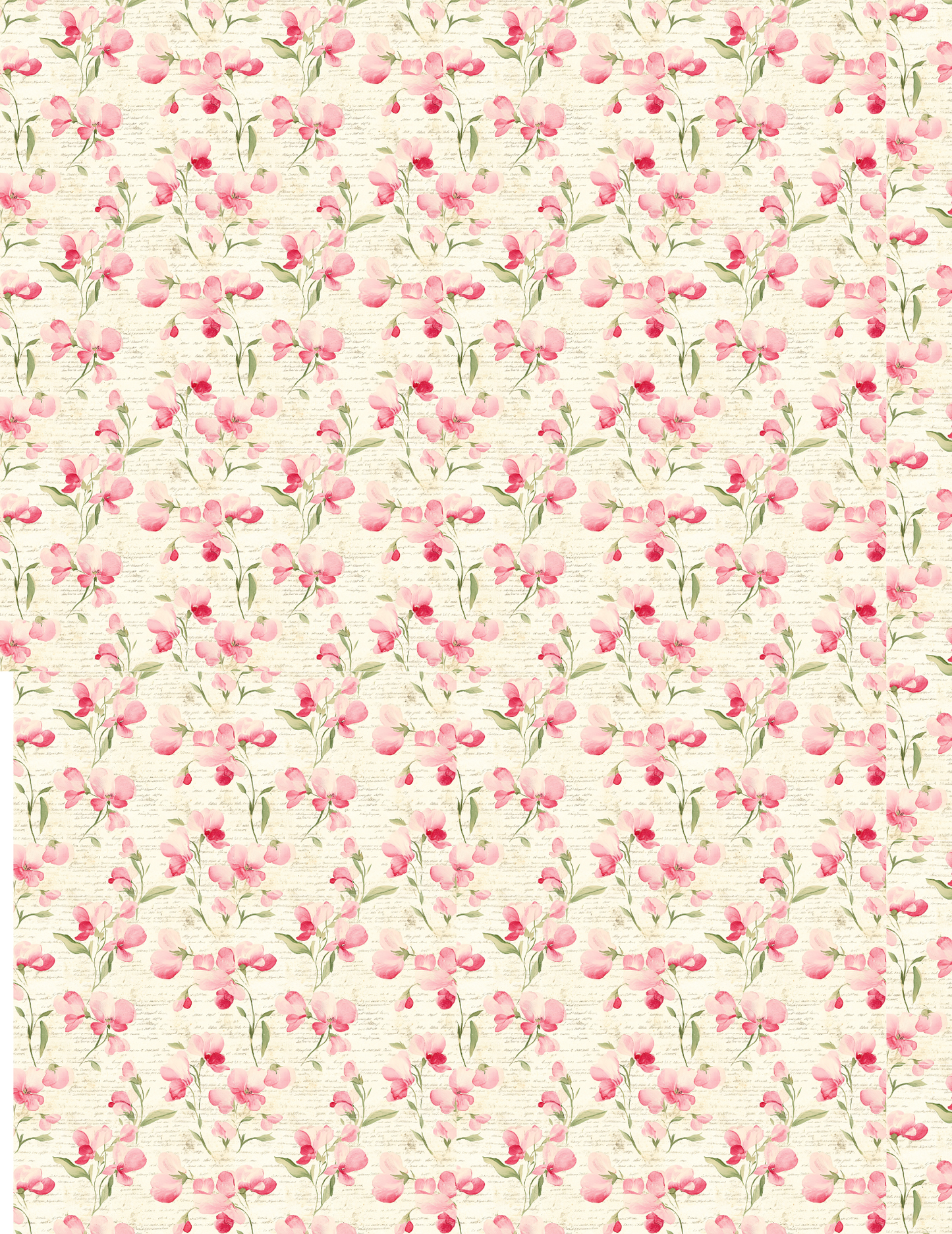 Vintage Blush Floral Transfer Sheet