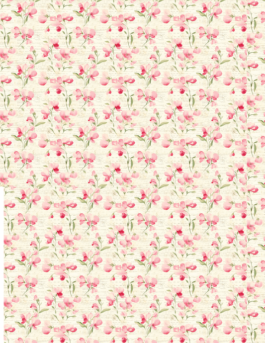 Vintage Blush Floral Transfer Sheet